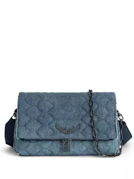 Стеганая джинсовая сумка на плечо XL Rocky Zadig&Voltaire, синий