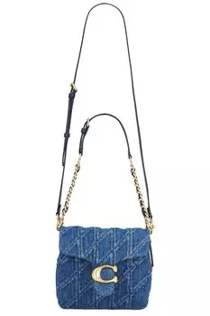 Стеганая джинсовая сумка Times Square Tabby от Coach, deep blue