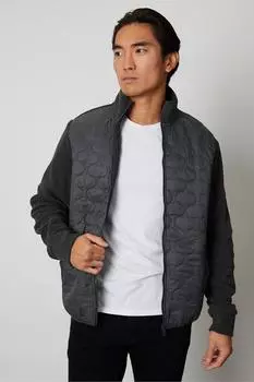 Стеганая флисовая куртка на молнии 'Willows' Threadbare, серый