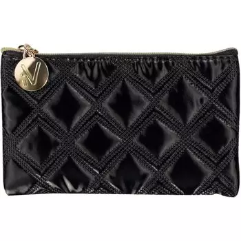 стеганая косметичка-конверт Inter-Vion Gold & Black, маленькая, черная
