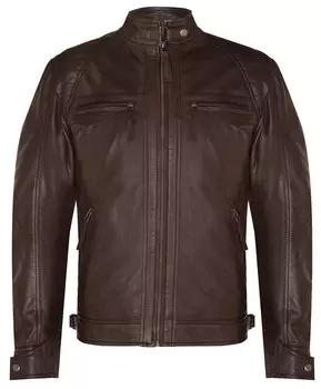 Стеганая кожаная байкерская куртка от rock racing Infinity Leather, коричневый