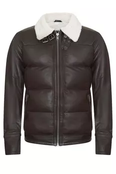 Стеганая кожаная байкерская куртка-пуховик для бразилии Infinity Leather, коричневый