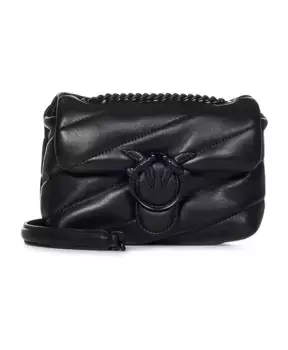 Стеганая кожаная детская сумка Love Pinko, черный