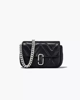 Стеганая кожаная мини-сумка через плечо Marc Jacobs, черный