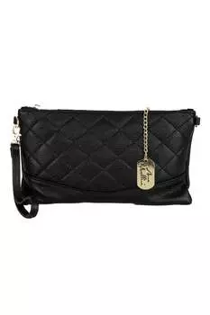 Стеганая кожаная сумка Anna Morellini, черный