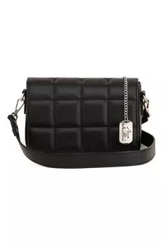 Стеганая кожаная сумка через плечо Anna Morellini, черный