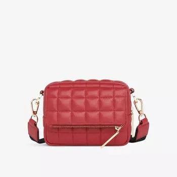 Стеганая кожаная сумка через плечо Bibi Whistles, красный