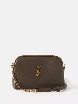 Стеганая кожаная сумка через плечо gaby Saint Laurent, коричневый