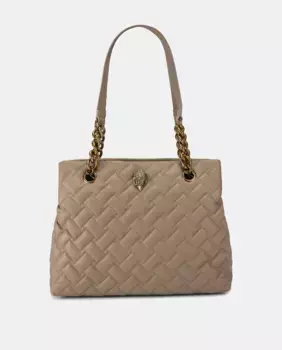 Стеганая кожаная сумка через плечо Kensington Kurt Geiger, цвет Topo