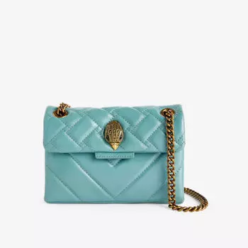 Стеганая кожаная сумка через плечо Mini Kensington Kurt Geiger London, синий