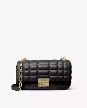Стеганая кожаная сумка через плечо Tribeca Michael Michael Kors, черный