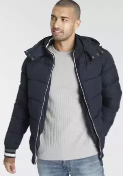 Стеганая куртка AJC, с капюшоном, со встроенным воротником в капюшоне, цвет морской волны