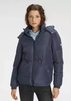 Стеганая куртка ALPENBLITZ "Шнееюбель", с капюшоном, на уютной подкладке из искусственного меха, цвет морской волны