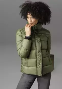 Стеганая куртка Aniston CASUAL в модном двухцветном дизайне, зеленый