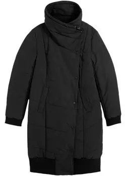 Стеганая куртка асимметричного кроя Bpc Bonprix Collection, черный