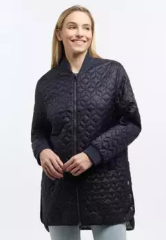 Стеганая куртка Barbara Lebek, без капюшона, на двусторонней молнии, цвет морской волны