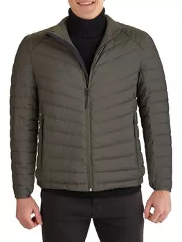 Стеганая куртка Barn с ромбовидной стежкой Cole Haan, зеленый