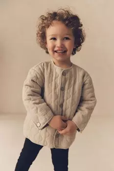 Стеганая куртка бомбер (3 мес 7 лет) Next, серый