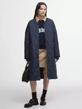 Стеганая куртка- бомбер рея Barbour, цвет Sky Tartan/Dk Navy
