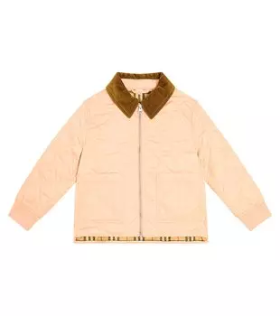 Стеганая куртка Burberry Kids, розовый