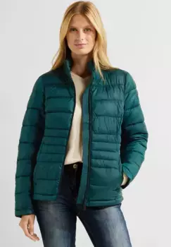 Стеганая куртка Cecil, без капюшона, с современной стежкой, зеленый