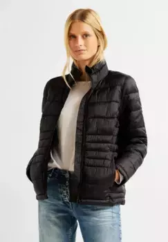 Стеганая куртка Cecil, без капюшона, с современной стежкой, черный