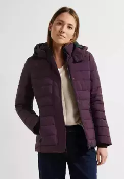 Стеганая куртка Cecil, с капюшоном, с капюшоном, цвет Deep Berry