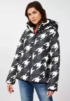 Стеганая куртка Cecil, с капюшоном, со съемным капюшоном, черный