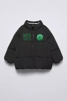 Стеганая куртка celtics nba ZARA, черный