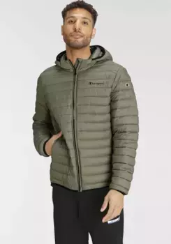 Стеганая куртка Чемпион "Hooded Jacket", с капюшоном Champion, хаки