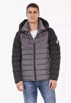 Стеганая куртка Cipo & Baxx с крутыми значками, черный