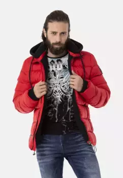 Стеганая куртка Cipo & Baxx в современном стиле, красный