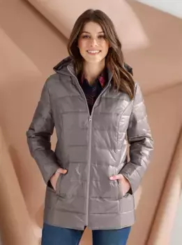 Стеганая куртка Classic Basics с капюшоном, коричневый