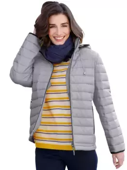 Стеганая куртка Classic Basics с капюшоном, серый