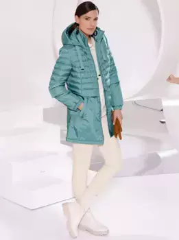 Стеганая куртка Creation L с капюшоном, цвет Jade