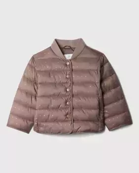 Стеганая куртка для девочки с длинными рукавами Gap, коричневый