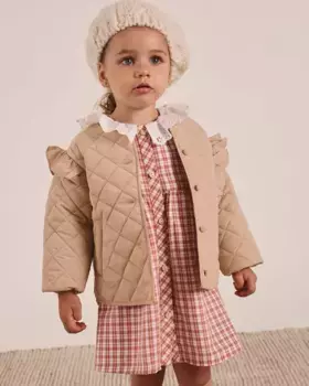 Стеганая куртка для девочки светло-коричневого цвета Dadati, желтый