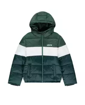 Стеганая куртка для мальчика в стиле колор-блок Levi's, зеленый