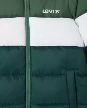 Стеганая куртка для мальчика в стиле колор-блок Levi's, зеленый