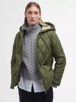 Стеганая куртка erin puffer Barbour, цвет Olive/Acnt Tartan