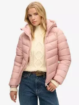 Стеганая куртка fuji с капюшоном Superdry, цвет Vintage Blush Pink