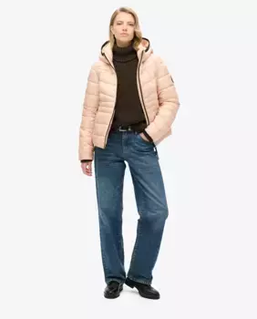 Стеганая куртка Fuji с капюшоном Superdry, кремовый
