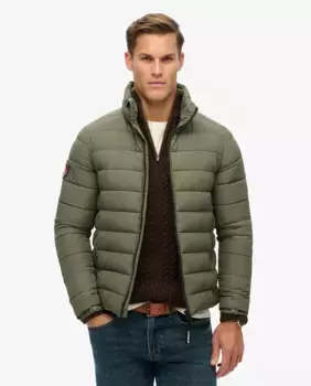 Стеганая куртка Fuji с вышивкой Superdry, зеленый