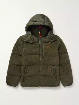 Стеганая куртка Gorham из флиса и переработанного рипстопа с капюшоном POLO RALPH LAUREN, зеленый