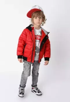 Стеганая куртка Гулливер с капюшоном и трикотажными манжетами Gulliver, черный