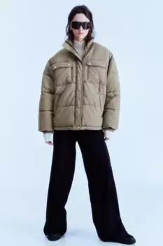 Стеганая куртка H&M, зеленый