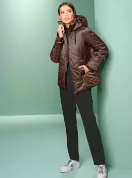 Стеганая куртка Heine с капюшоном, шоколадный