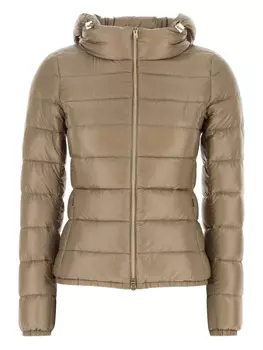 Стеганая куртка Herno с капюшоном, коричневый