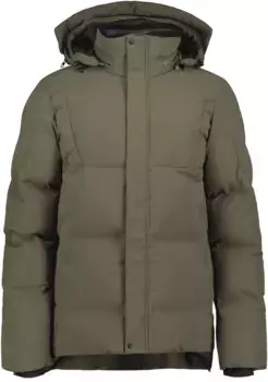Стеганая куртка Icepeak "H QUILT JACKET BIXBY", с капюшоном, с контрастной фирменной нашивкой на плече, оливковый