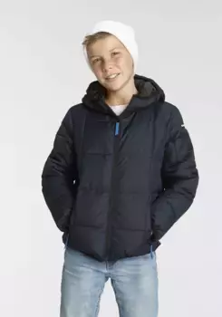 Стеганая куртка Icepeak "PASCO - для детей", с капюшоном, ветрозащитная, водоотталкивающая и утепляющая, цвет морской волны